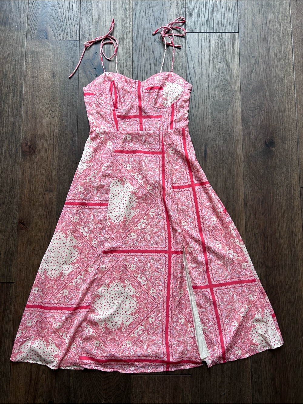Vici Pink Printed Dress with Tie Straps